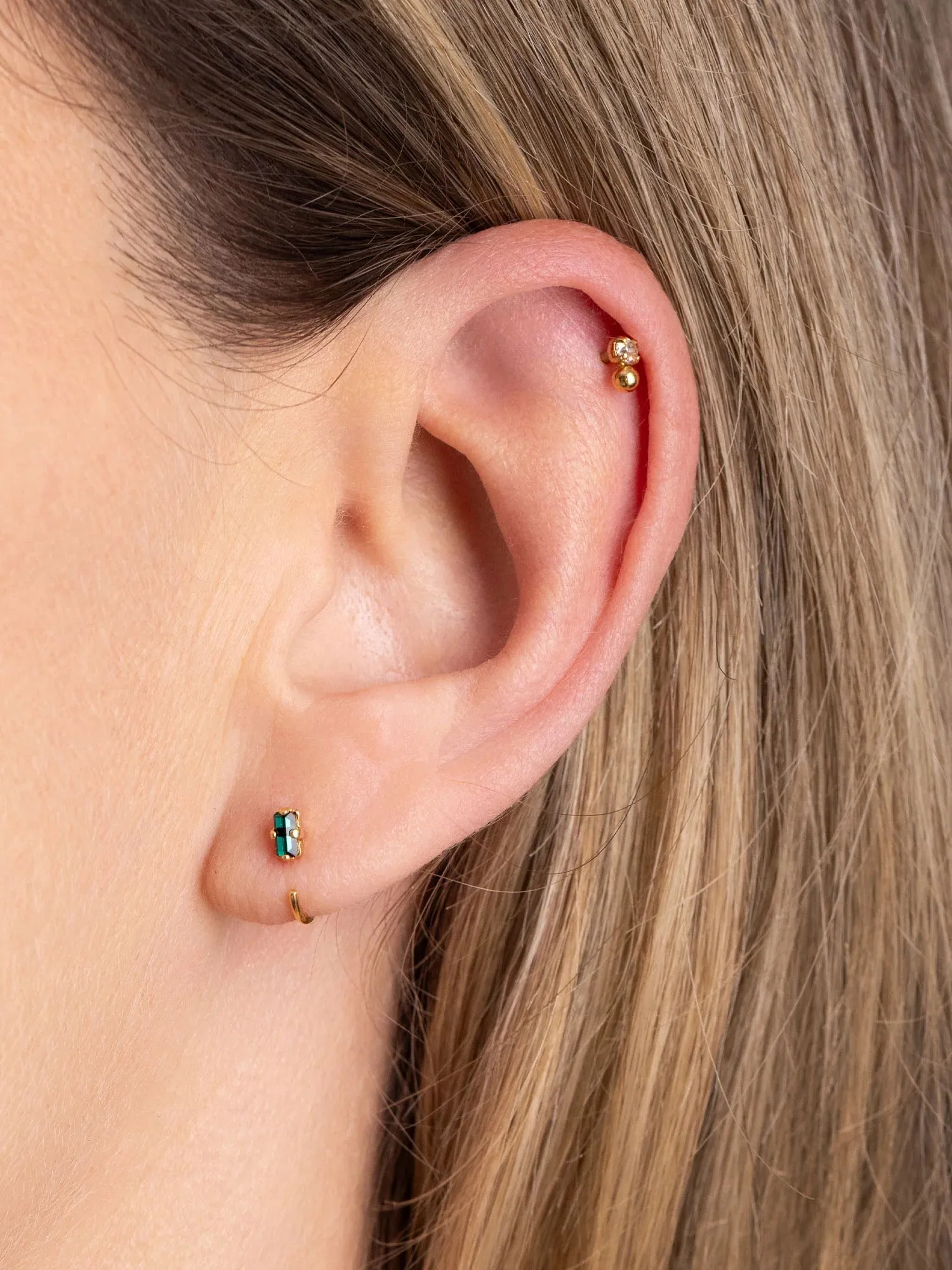 Marcel Mini Hoop Earrings Emerald sold by Ivalo.com product image thumbnail 2