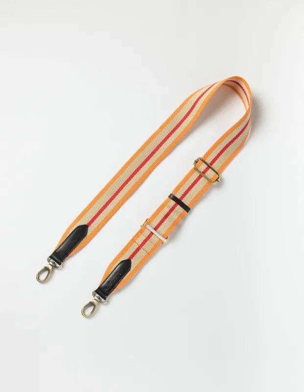 Striped Webbing Strap Orange, Red & Black Classic Leather made by Ivalo.com