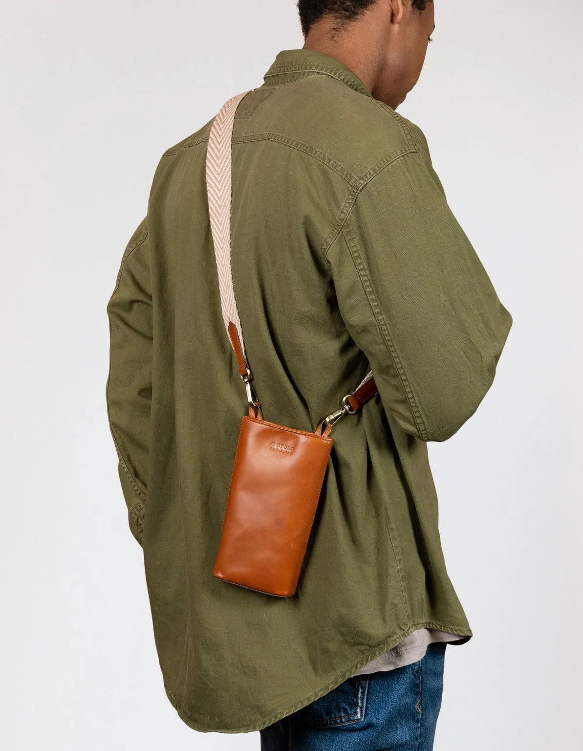 Herringbone Webbing Strap Sand & Cognac Classic Leather sold by Ivalo.com product image thumbnail 3