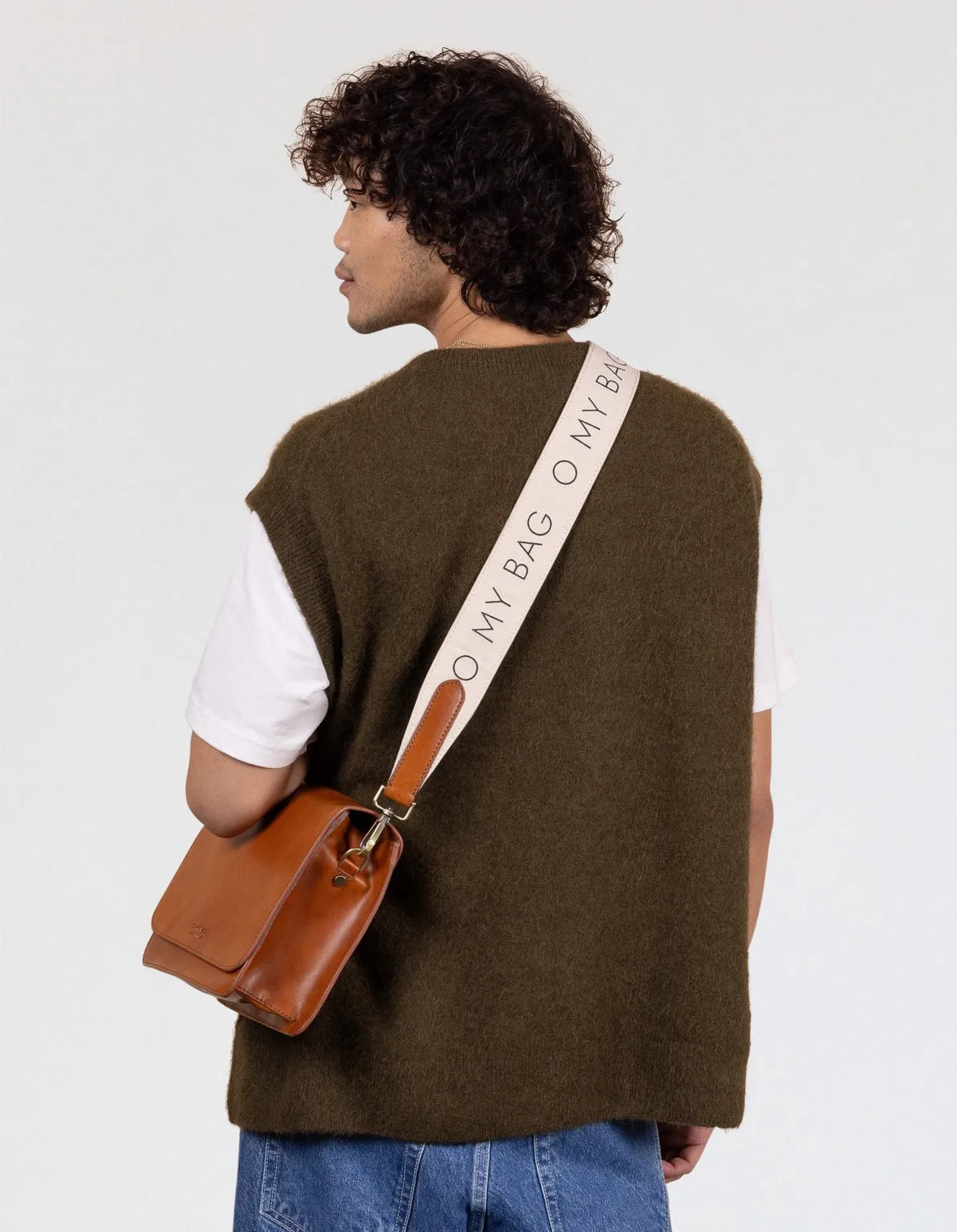 Canvas Logo Strap White & Cognac Classic Leather sold by Ivalo.com product image thumbnail 3