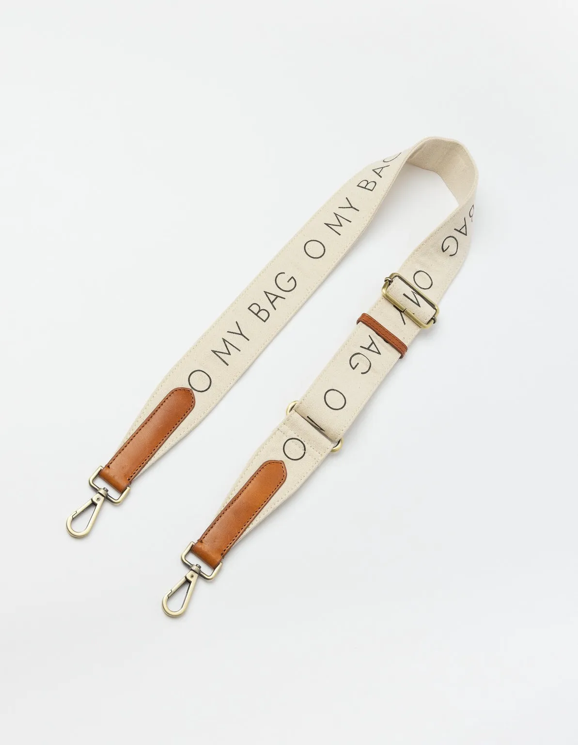 Canvas Logo Strap White & Cognac Classic Leather sold by Ivalo.com