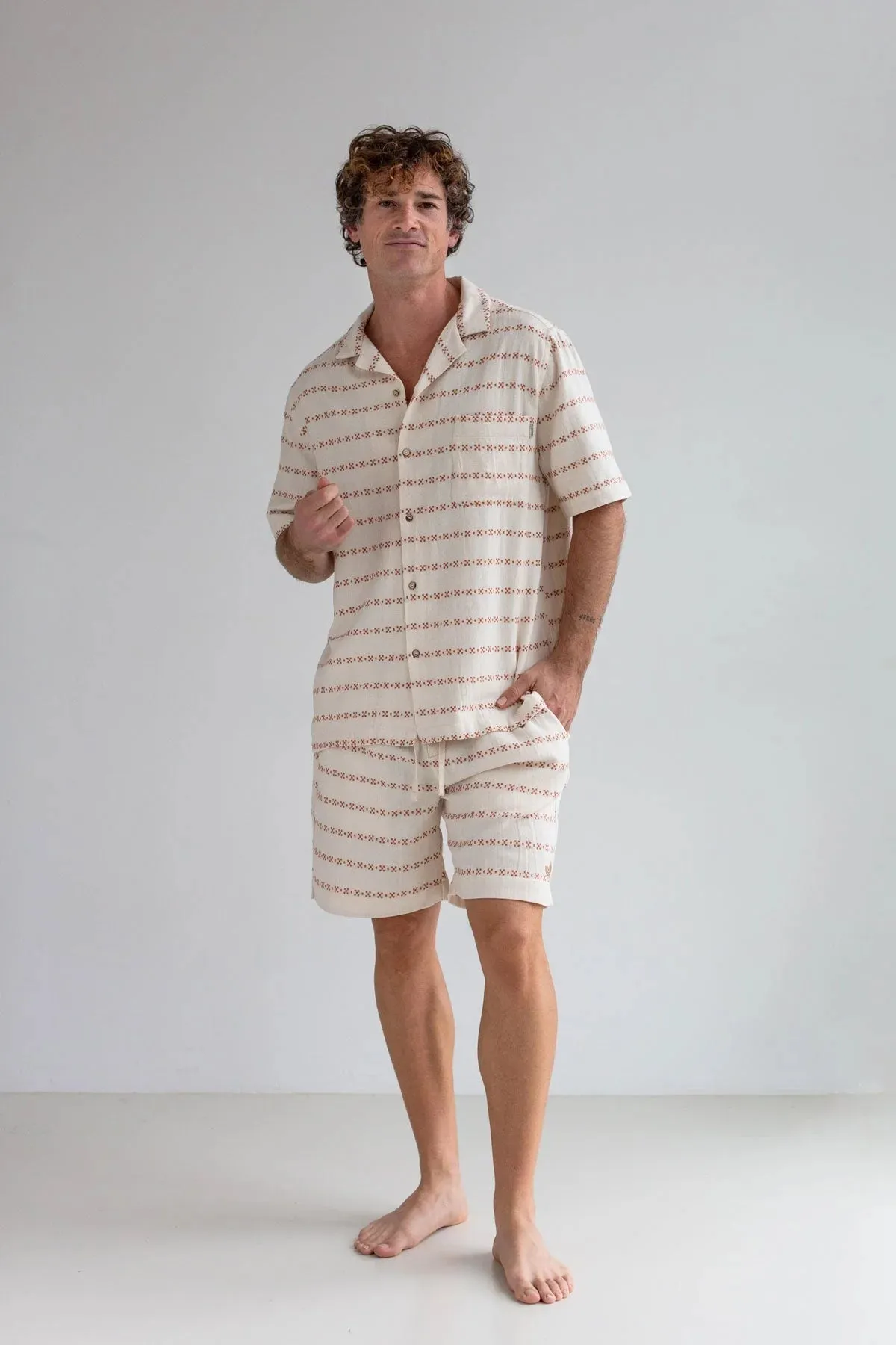 Heringsdorf Button-up Shirt Ecru/Adobe Jacquard sold by Ivalo.com product image thumbnail 5