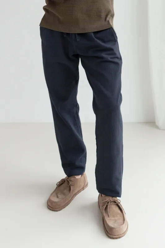 Heckelberg Trousers Navy made by TWOTHIRDS