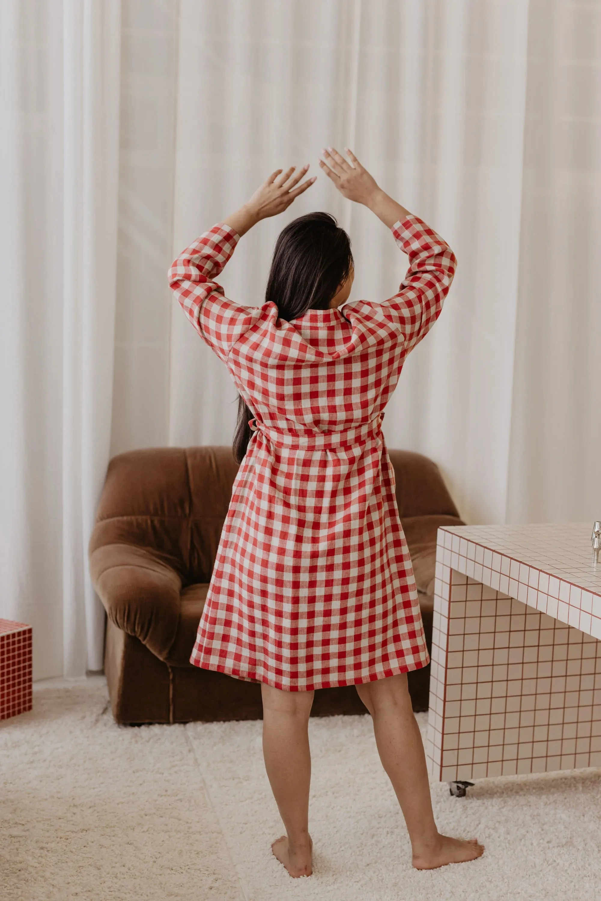 Delčia Women's Linen Bathrobe sold by Ivalo.com product image thumbnail 2
