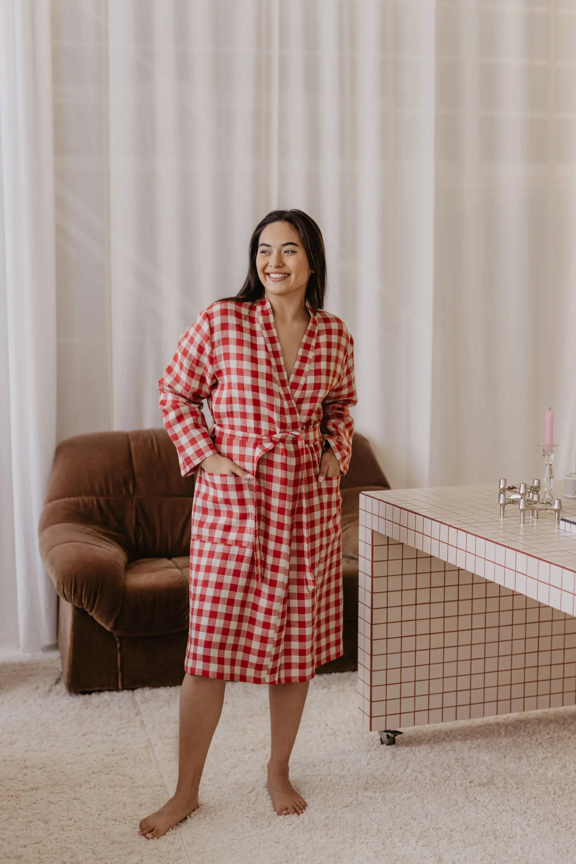 Delčia Women's Linen Bathrobe sold by Ivalo.com