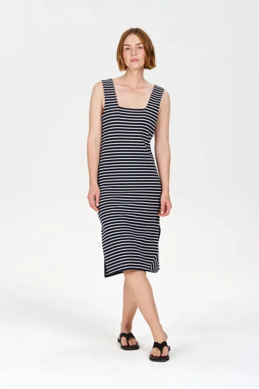 Bessette Dress Navy Stripe made by Ivalo.com