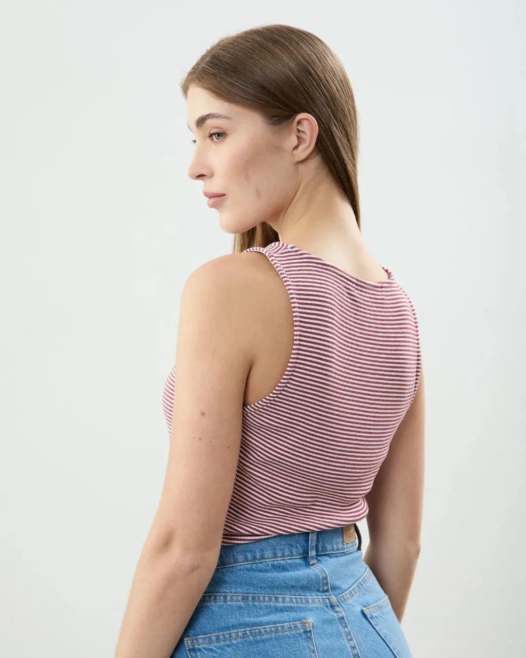 Mauve Stripe Tank Top Purple Striped sold by Ivalo.com product image thumbnail 2