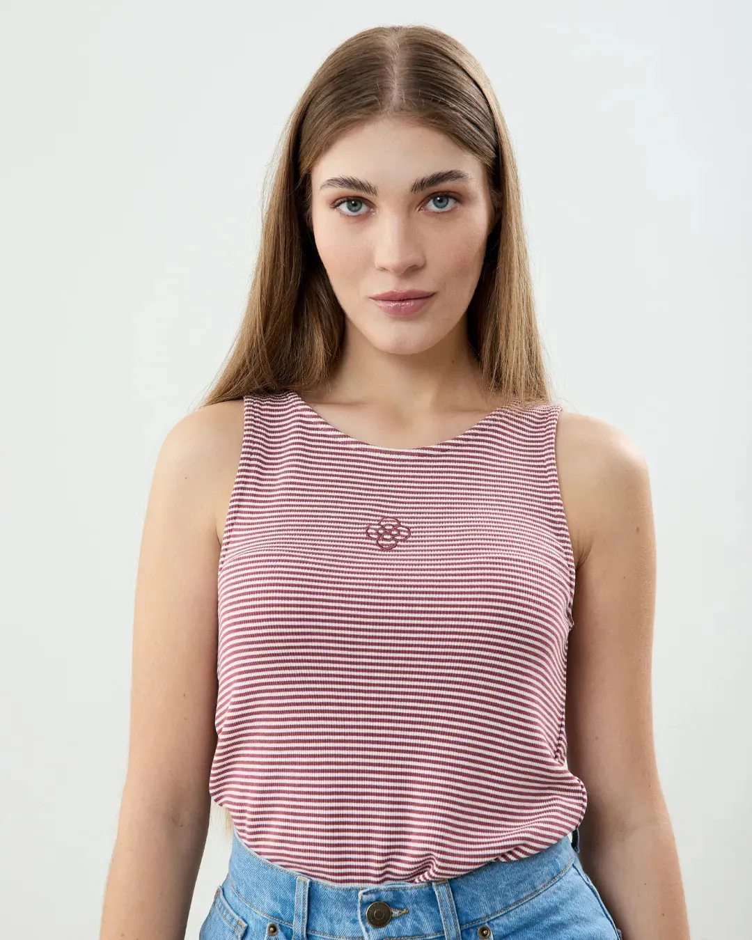 Mauve Stripe Tank Top Purple Striped sold by Ivalo.com