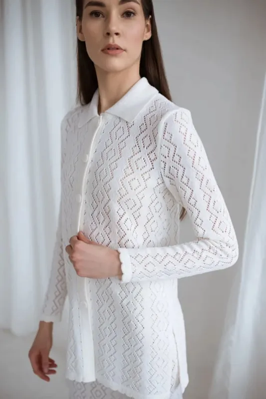 Button-Up Lace Shirt made by Ivalo.com