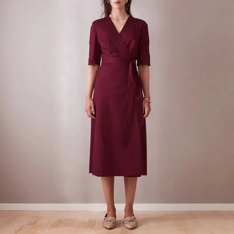 Wrap Midi Dress Wine Red made by Ivalo.com