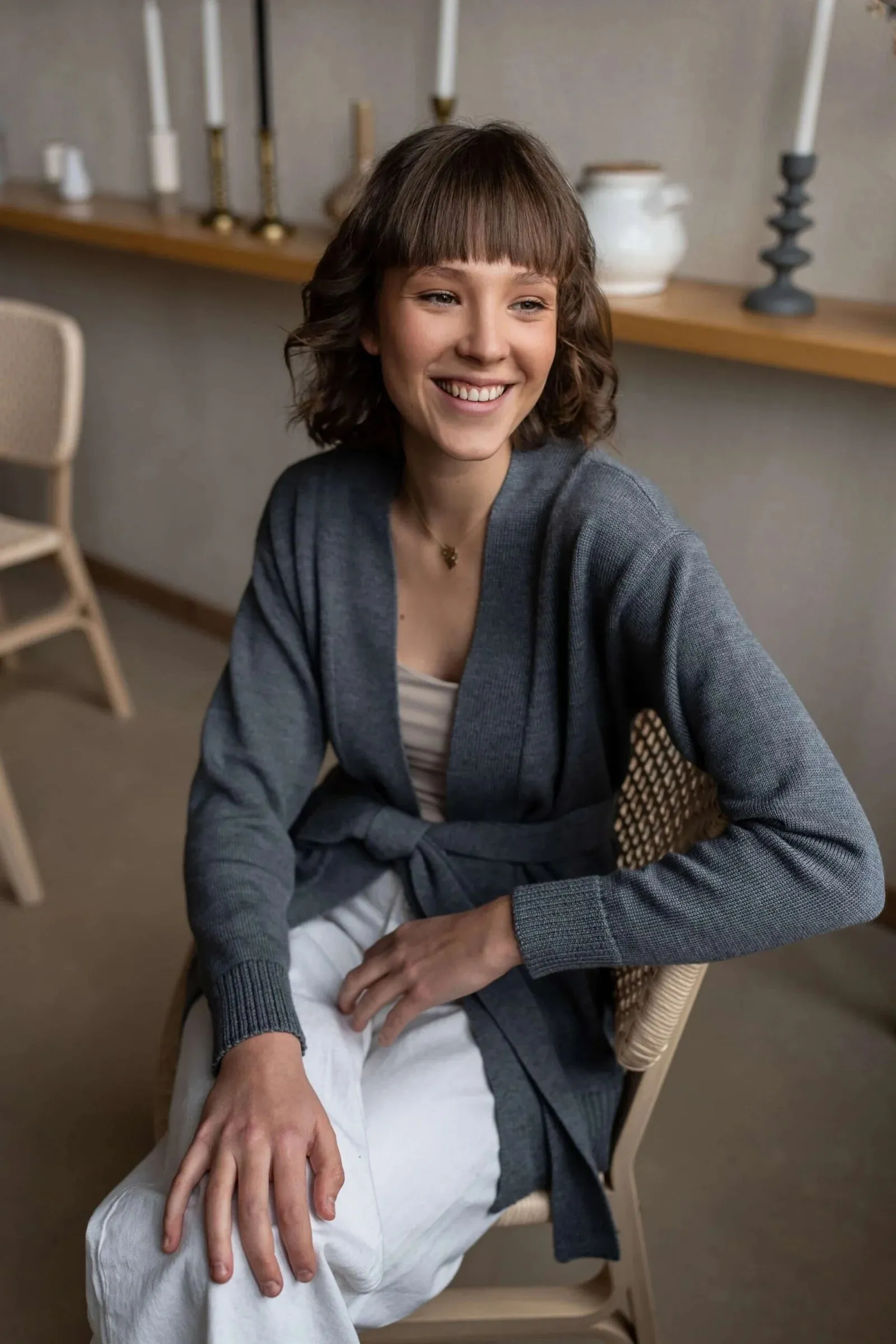 Wrap Cardigan with Belt Grey sold by Ivalo.com product image thumbnail 3