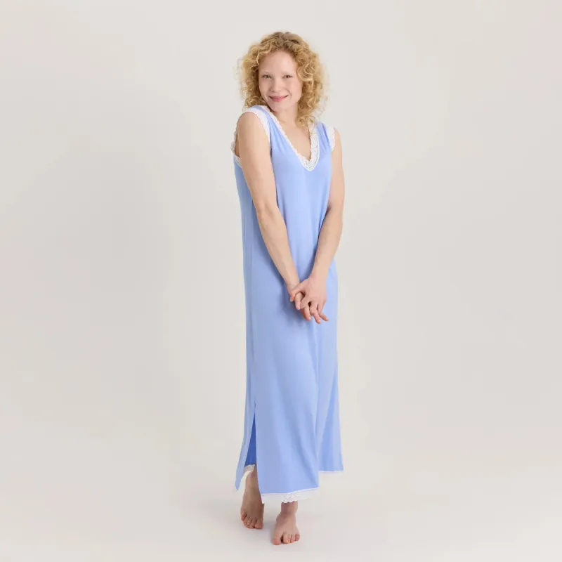 Eho Long Nightgown Light Blue made by Ivalo.com