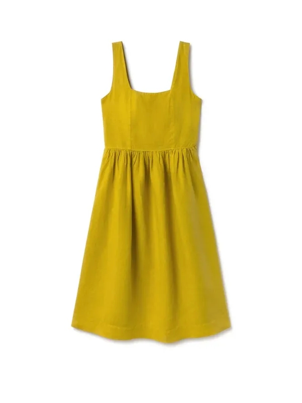 Formentera Dress Golden Green made by TWOTHIRDS
