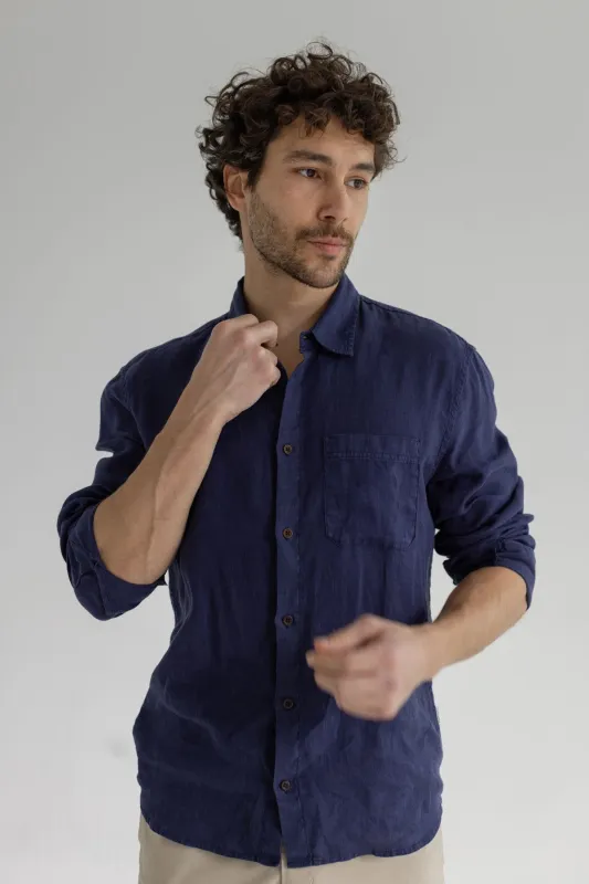 Mljet Shirt Navy Blue made by TWOTHIRDS