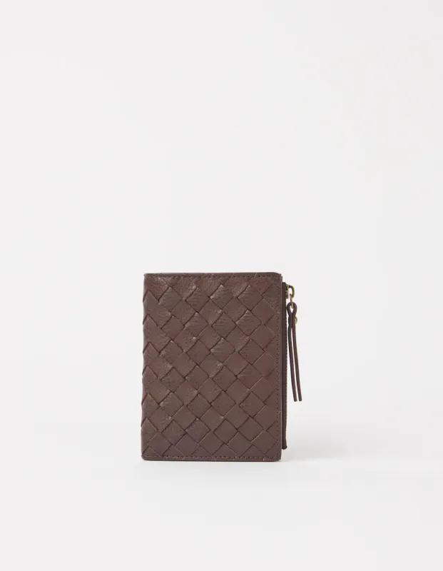 Jamie Wallet Woven Chocolate Brown made by Ivalo.com