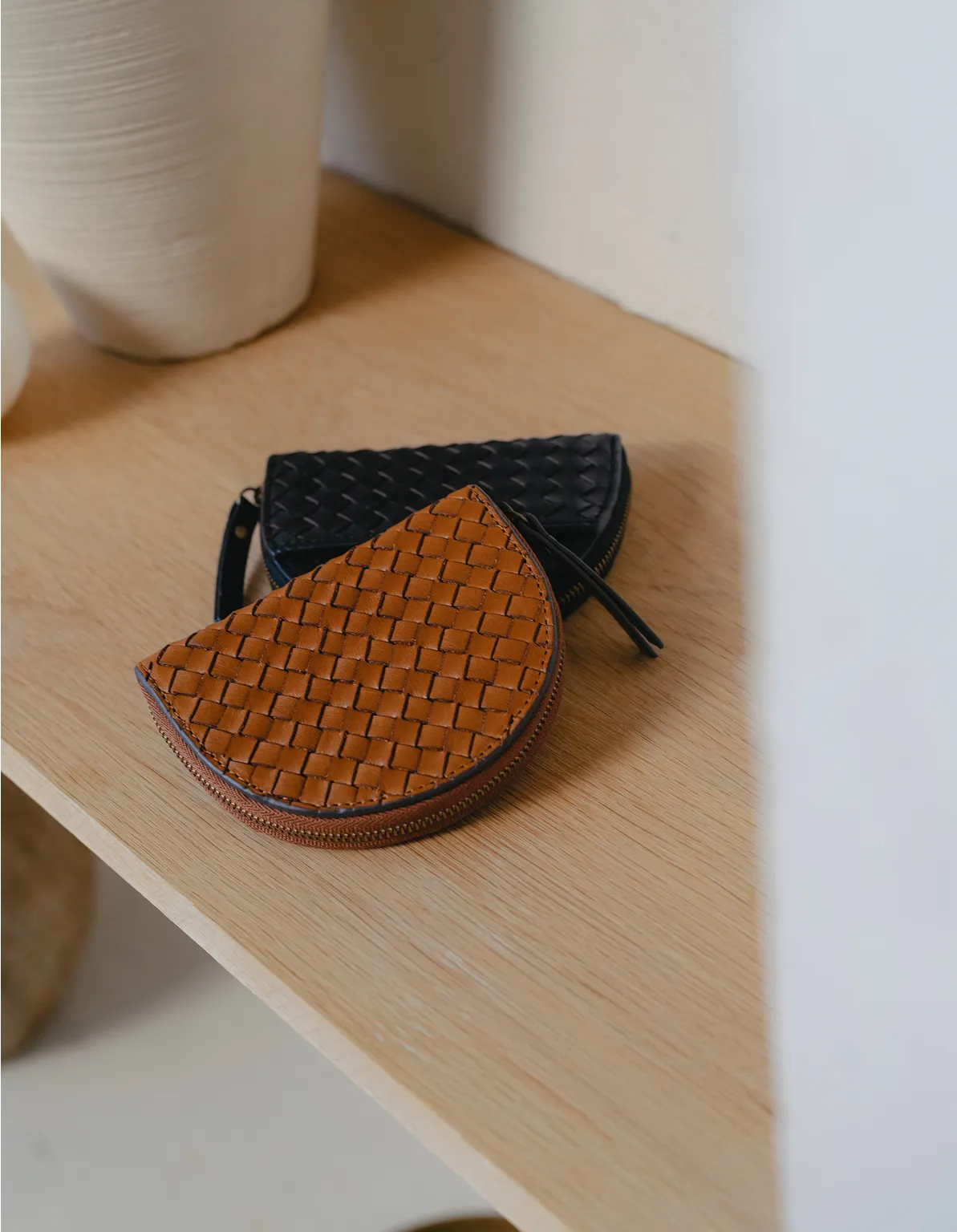 Laura Coin Purse Cognac Woven Classic Leather sold by Ivalo.com product image thumbnail 3