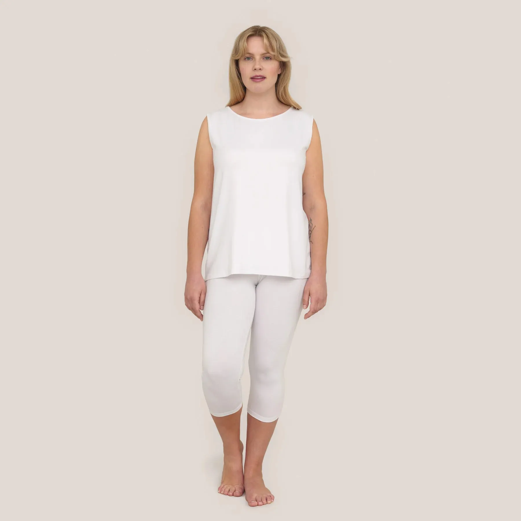 Lempi Bamboo Capri Leggings White sold by Ivalo.com product image thumbnail 3