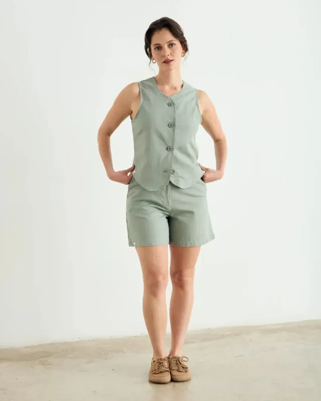 Olga Green Vest made by Ivalo.com