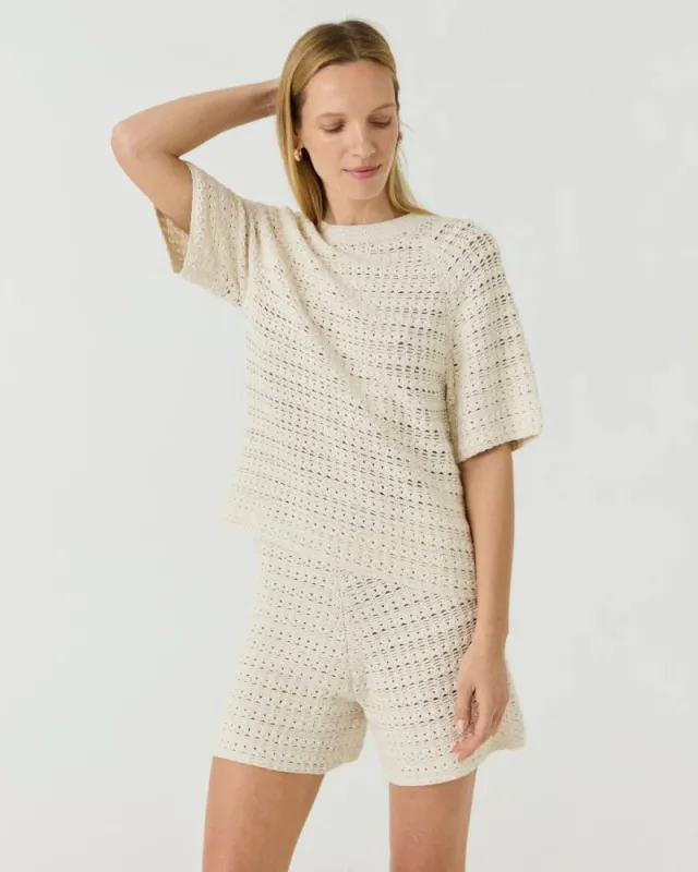 Žara Top and Shorts Set Sea Salt White made by The Knotty Ones