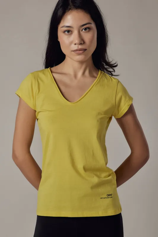 V-Neck T-Shirt Yellow made by Ivalo.com