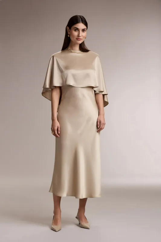 Tiarra Satin Cape Latte made by Ivalo.com