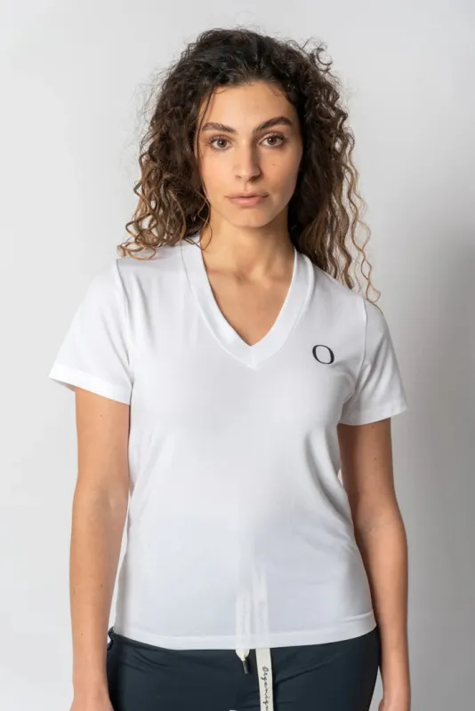 Emelline V-Neck T-Shirt White made by Ivalo.com