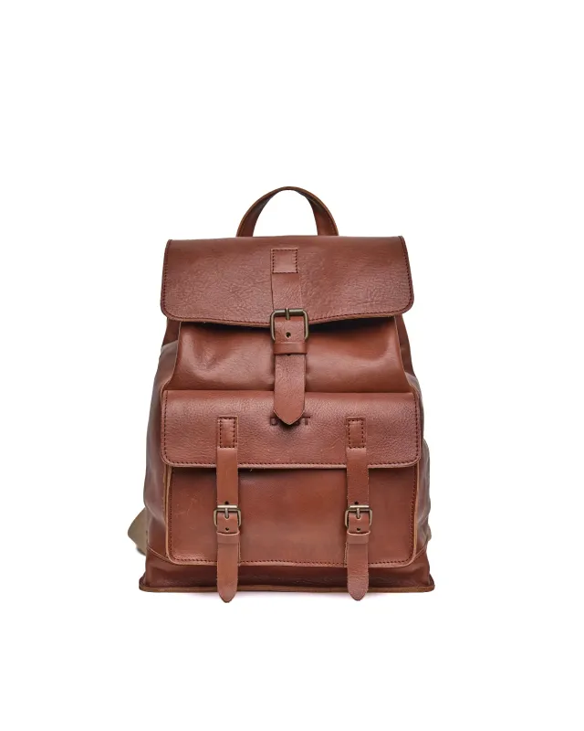 Cheyenne Collection Leather Backpack Brown made by Ivalo.com