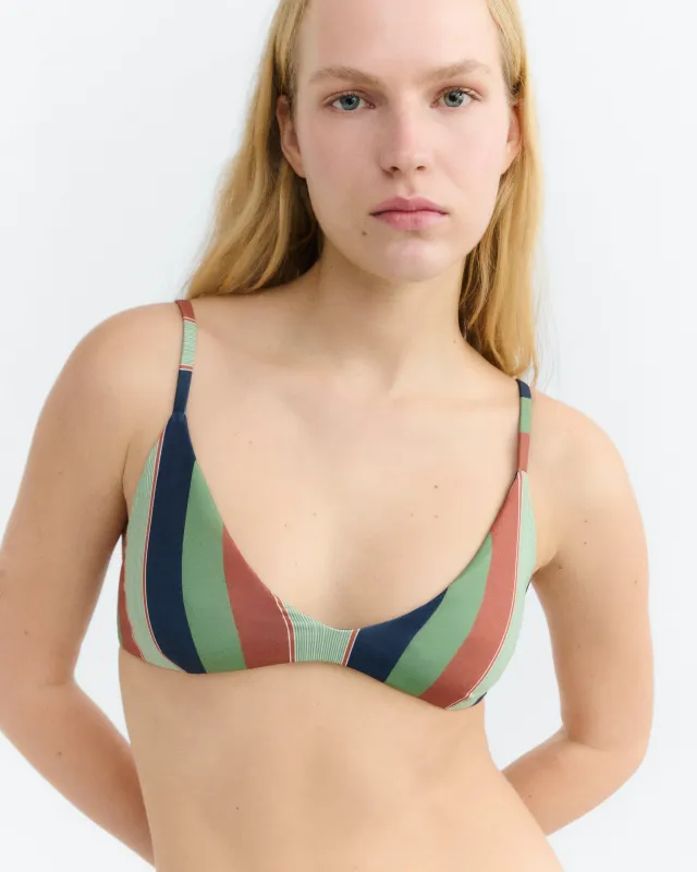 Positano Bikini Top Multicolored Striped made by Thinking Mu