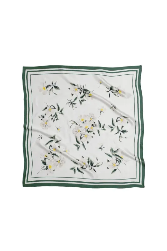 Beige Collection Medium Silk Scarf Floral made by Ivalo.com
