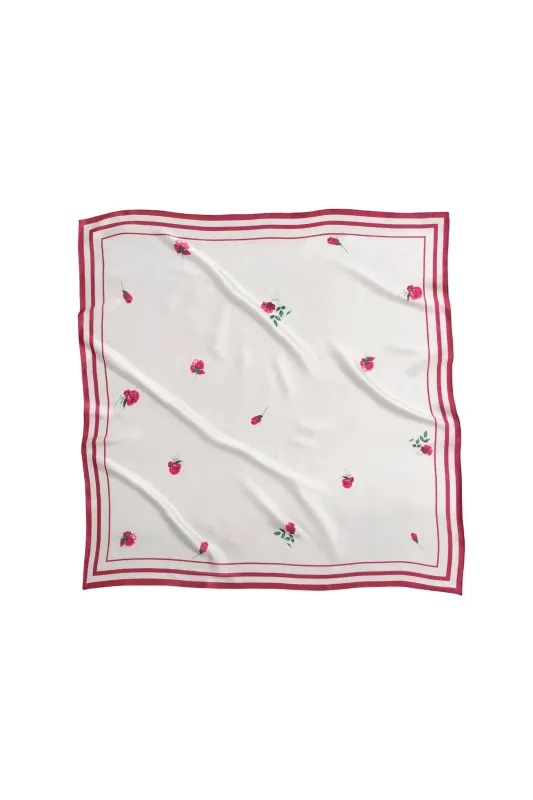 Red Collection Large Silk Scarf Floral made by Ivalo.com