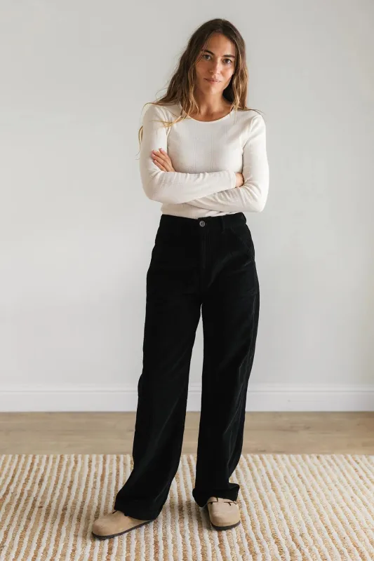 Banna Pants Black made by TWOTHIRDS