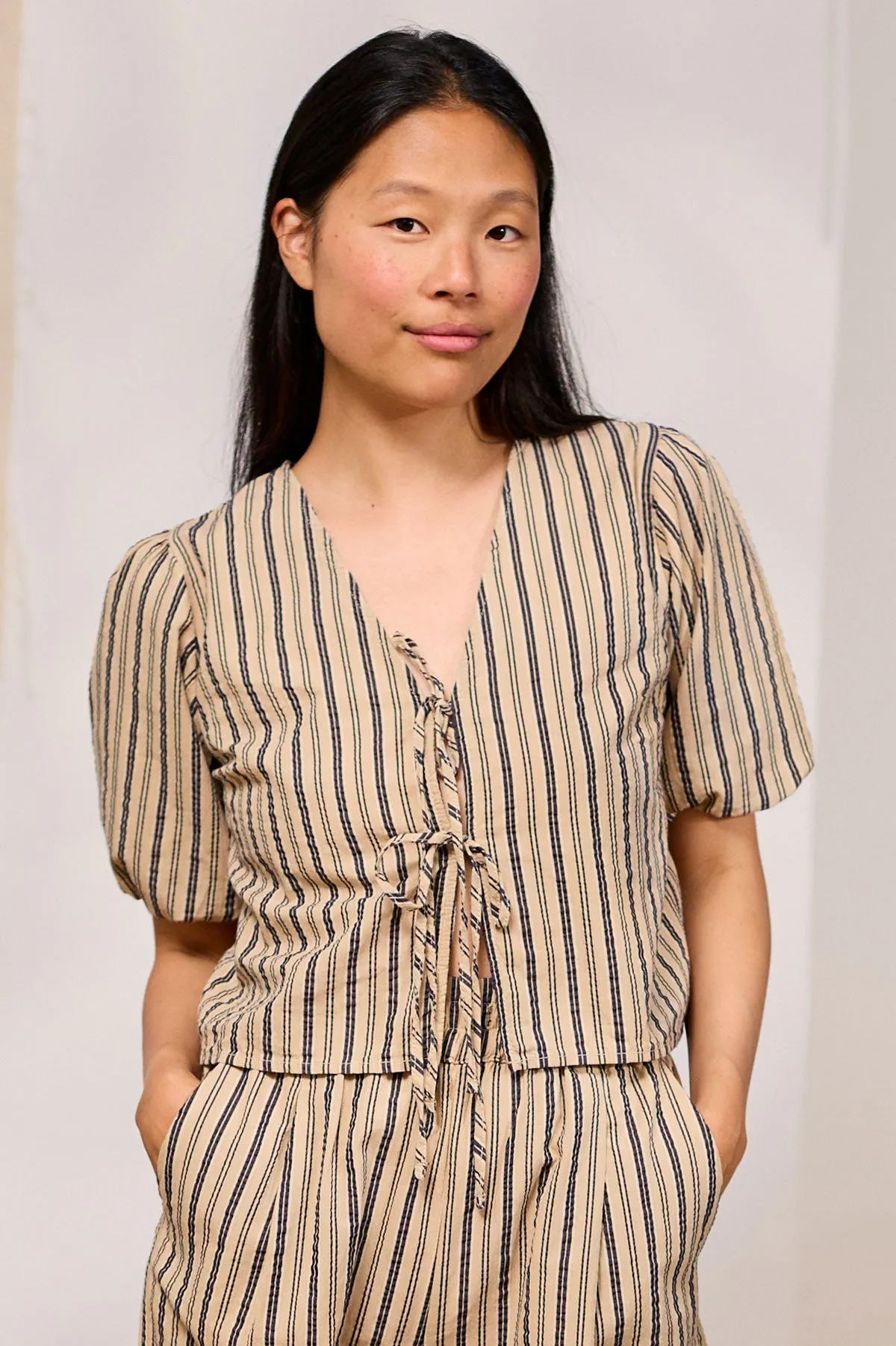 Baldwin Shirt Navy Stripe sold by Ivalo.com