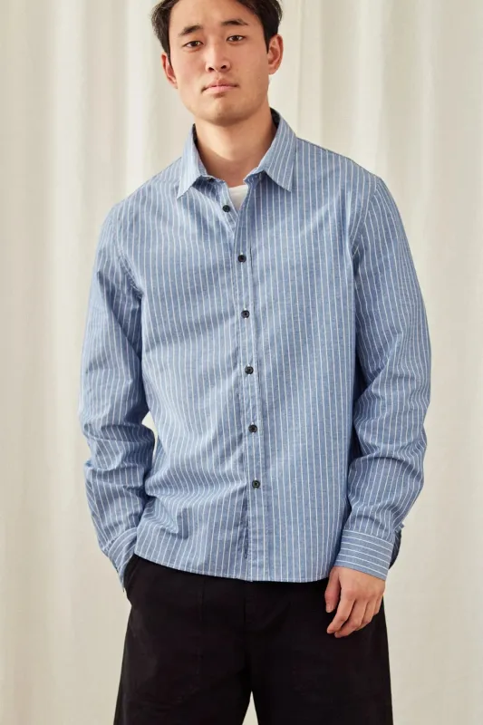 Ducos Shirt Blue Stripes made by TWOTHIRDS