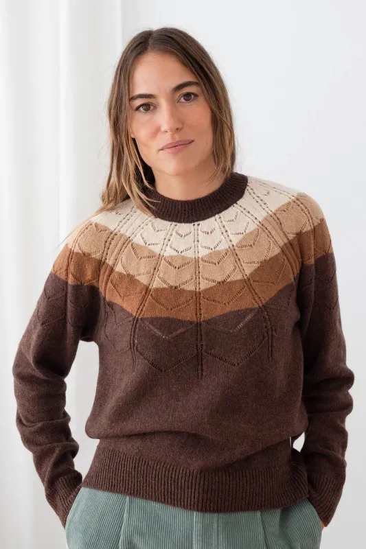Yaeyama Knit Cremino Brown made by TWOTHIRDS