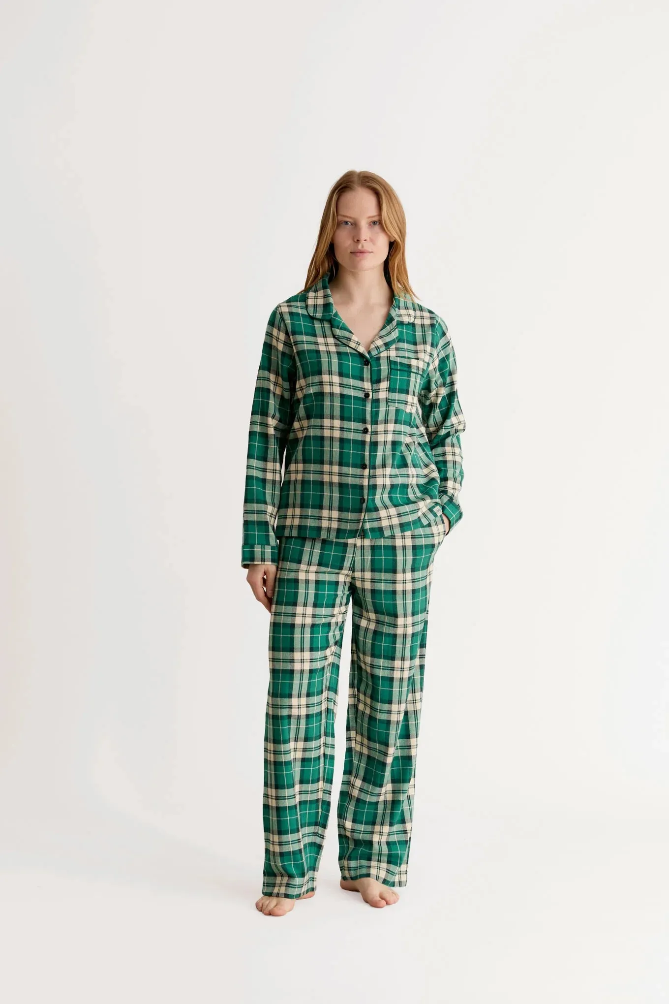 Jim Jam Women's Organic Cotton Pyjama Set Green sold by Ivalo.com