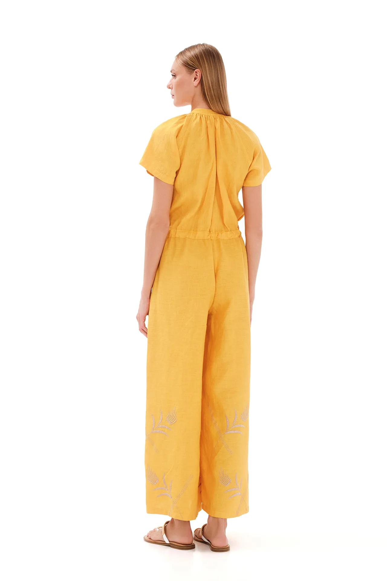 Linen Jumpsuit Yellow sold by Ivalo.com product image thumbnail 2