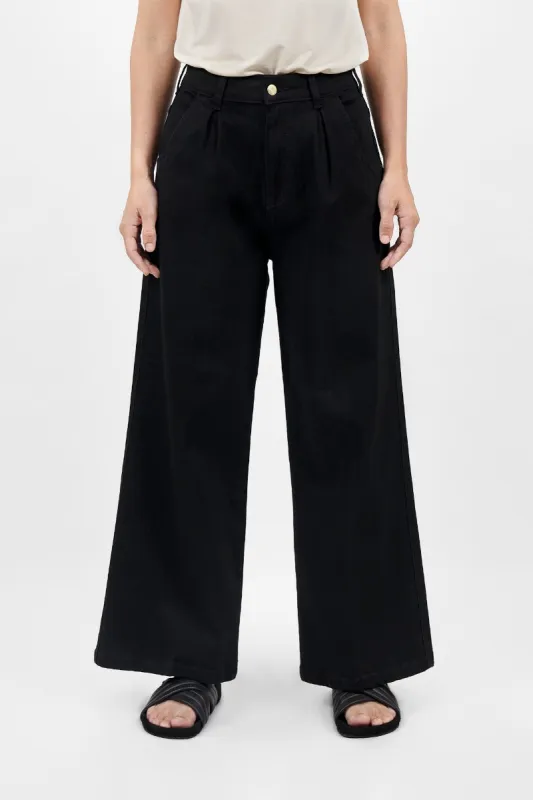 Angeles High Waist Wide Leg Jeans Black sold by Ivalo.com