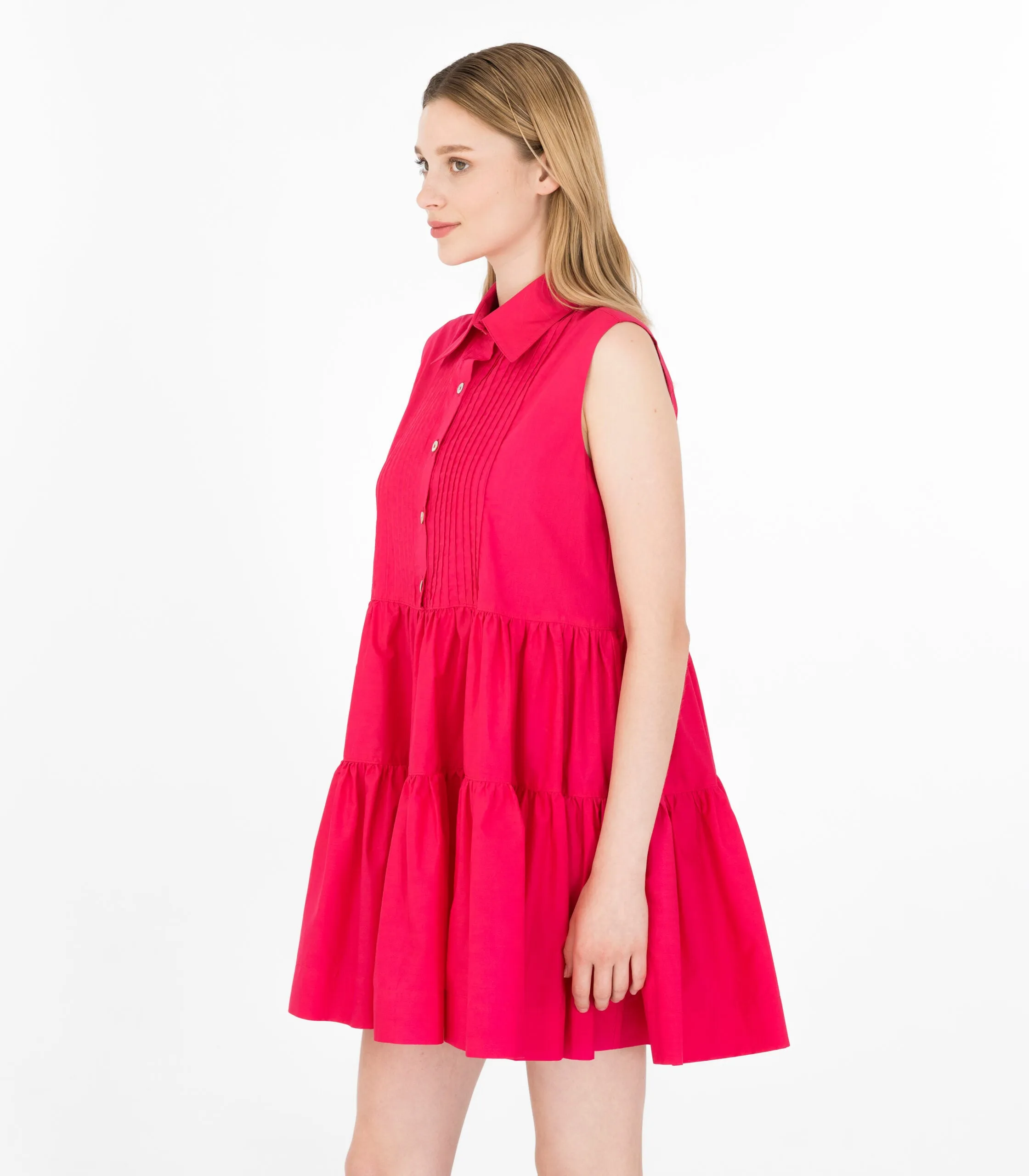 Sleeveless Shirt Dress Fuchsia sold by Ivalo.com product image thumbnail 4