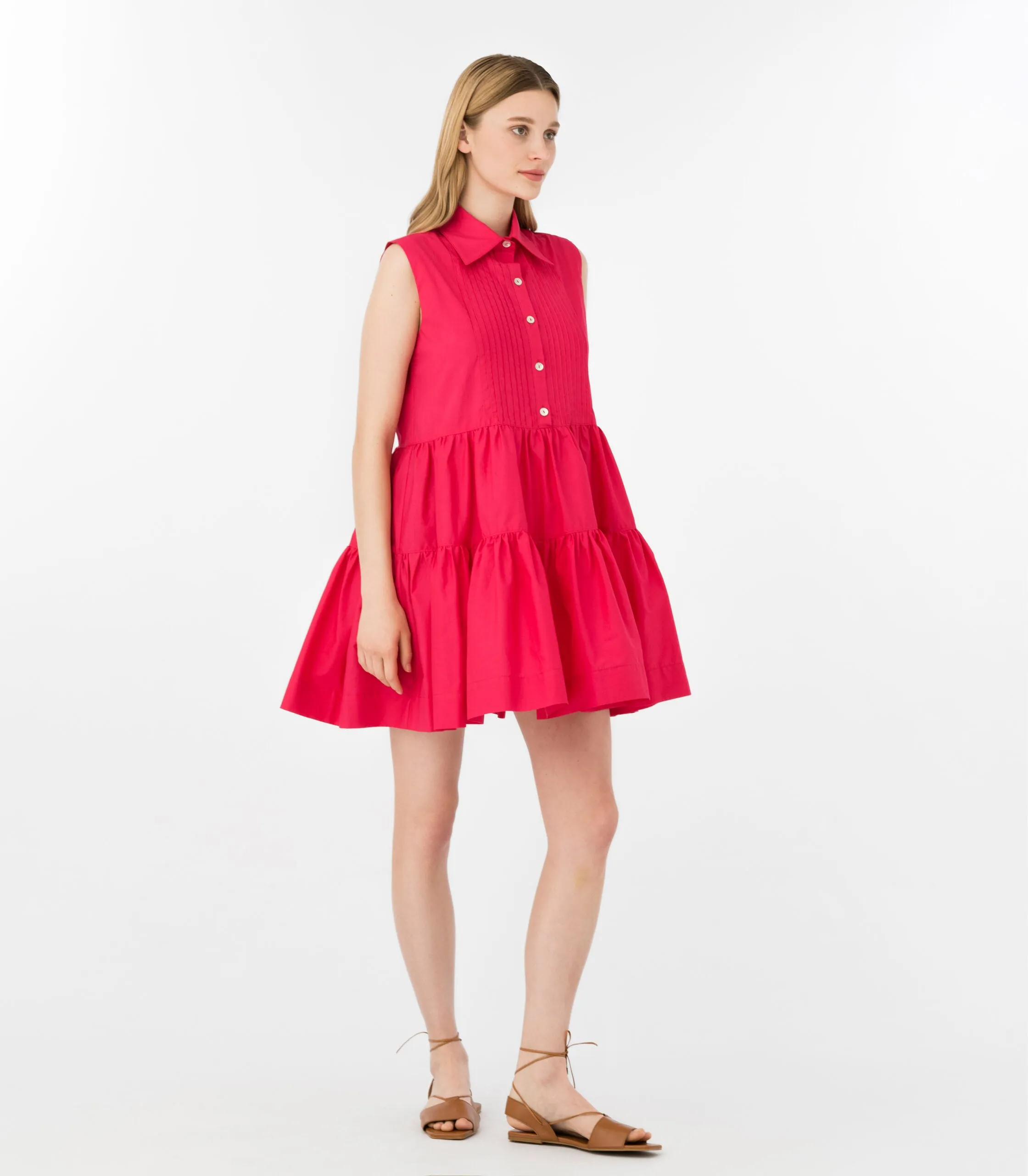 Sleeveless Shirt Dress Fuchsia sold by Ivalo.com product image thumbnail 3