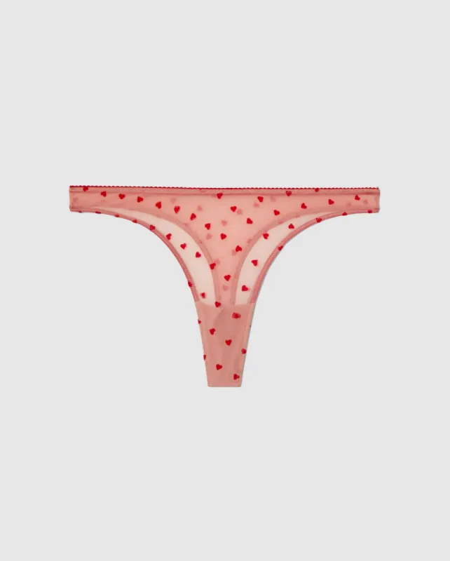 Mesh Thong Pale Pink/Deep Red sold by Ivalo.com