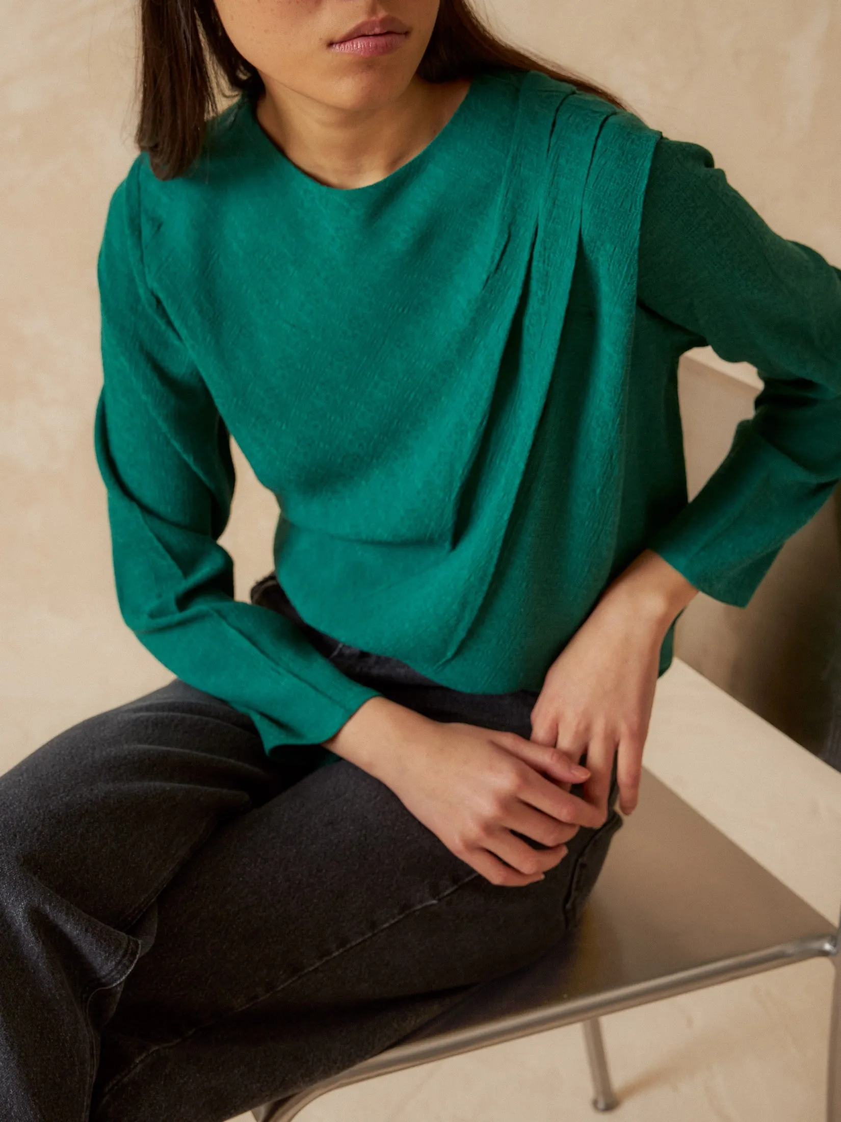 Drapped Details Blouse Green sold by Ivalo.com