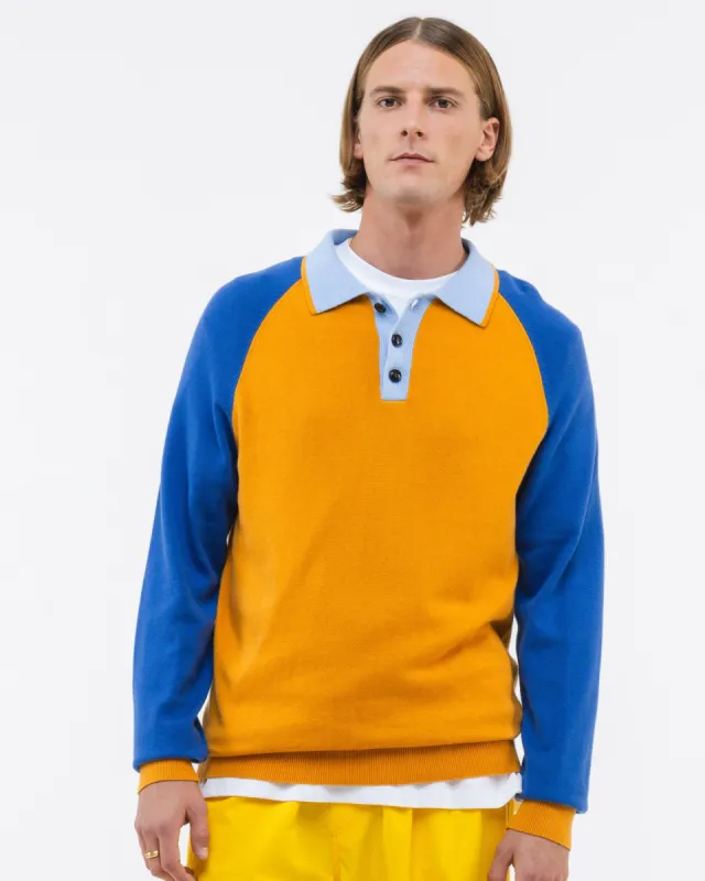 The Room Polo Collar Sweater Orange/Navy sold by Ivalo.com