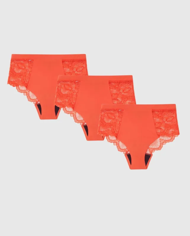 Medium Flow Period Underpants 3-Pack Fiery Red sold by Ivalo.com