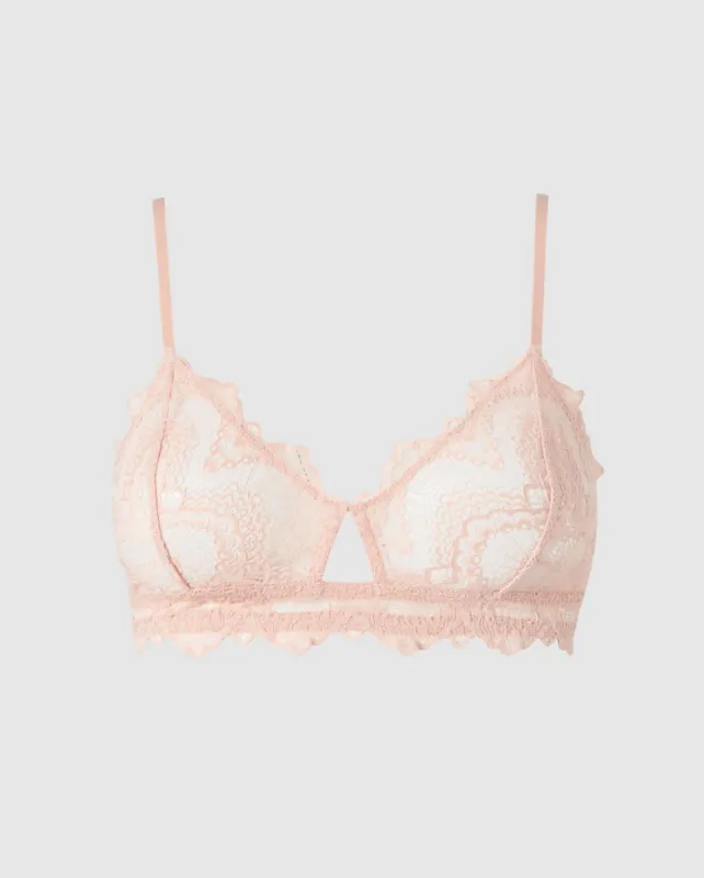 Lace Cut-Out Triangle Bralette Nude sold by Ivalo.com