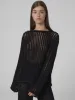 Leila Open-knit Sweater Black sold by Ivalo.com