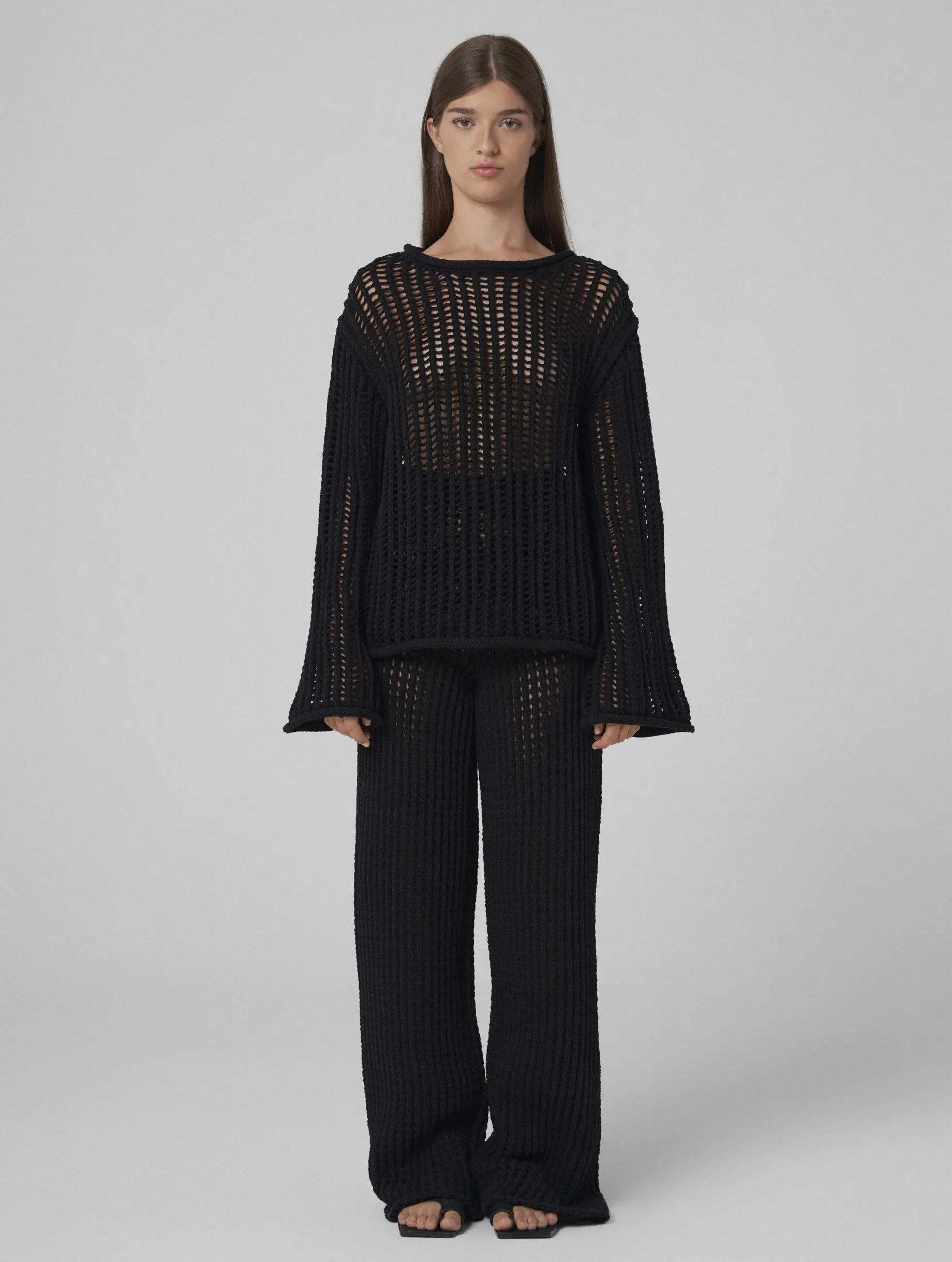 Leila Open-knit Sweater Black sold by Ivalo.com product image thumbnail 3