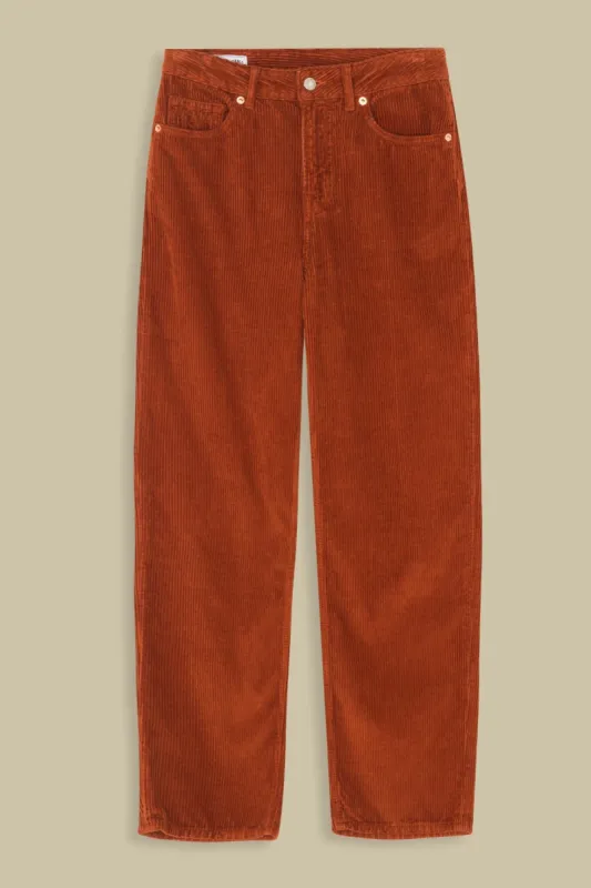 Caroline Corduroy Cropped Pants Pottery Clay sold by Ivalo.com