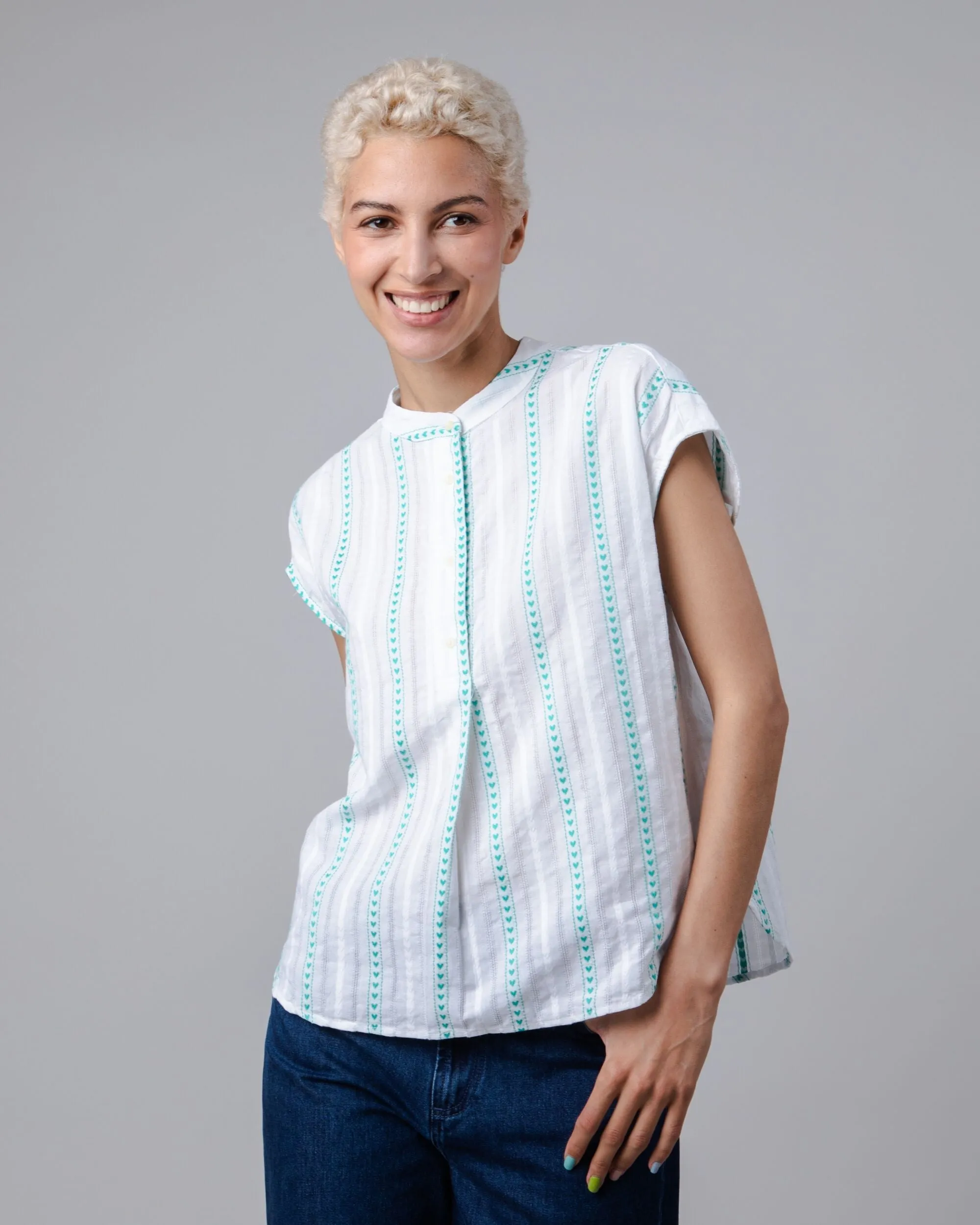 Heart Mao Blouse White sold by Ivalo.com