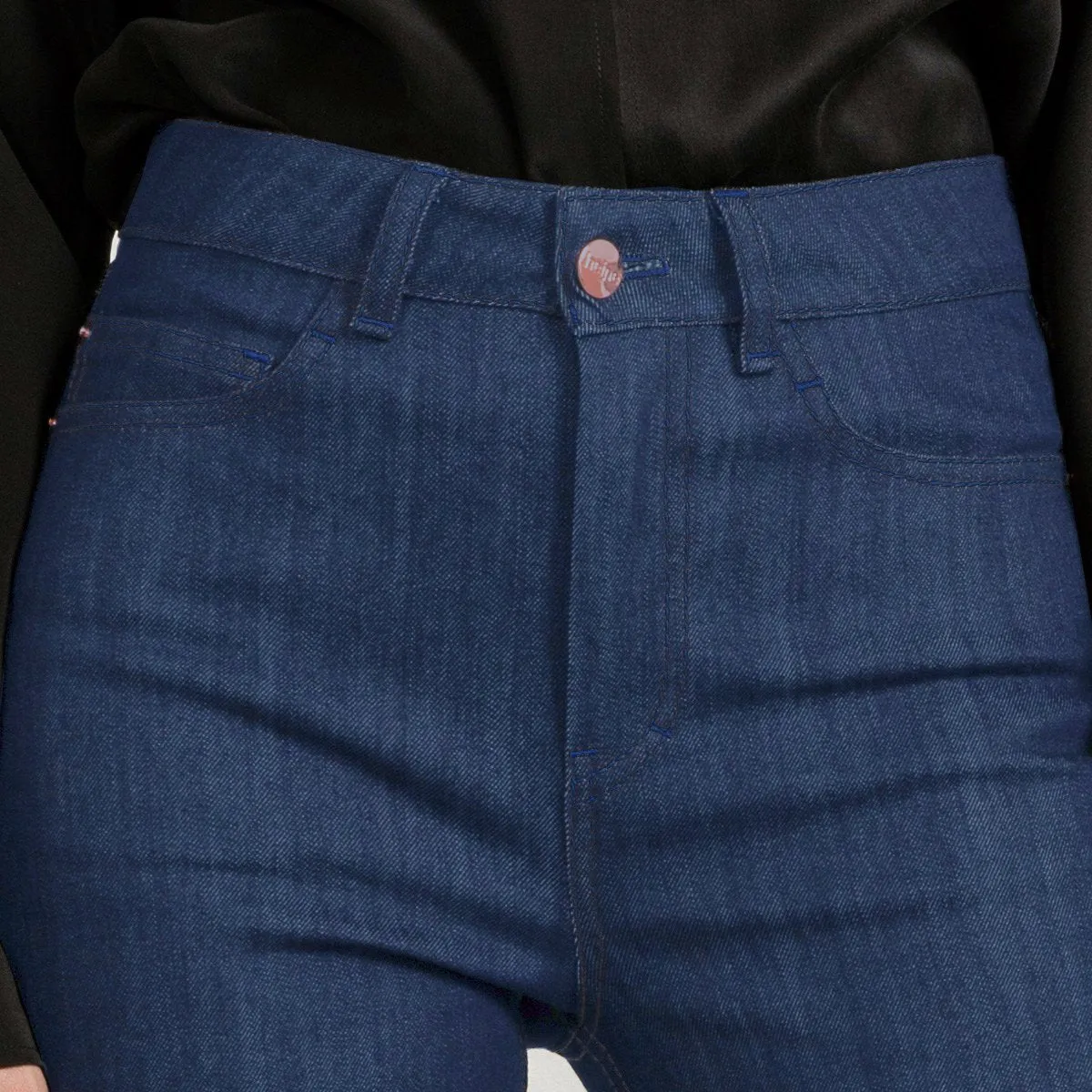 Mid Blue Straight Leg Denim Matching Stitch Long sold by Ivalo.com product image thumbnail 3