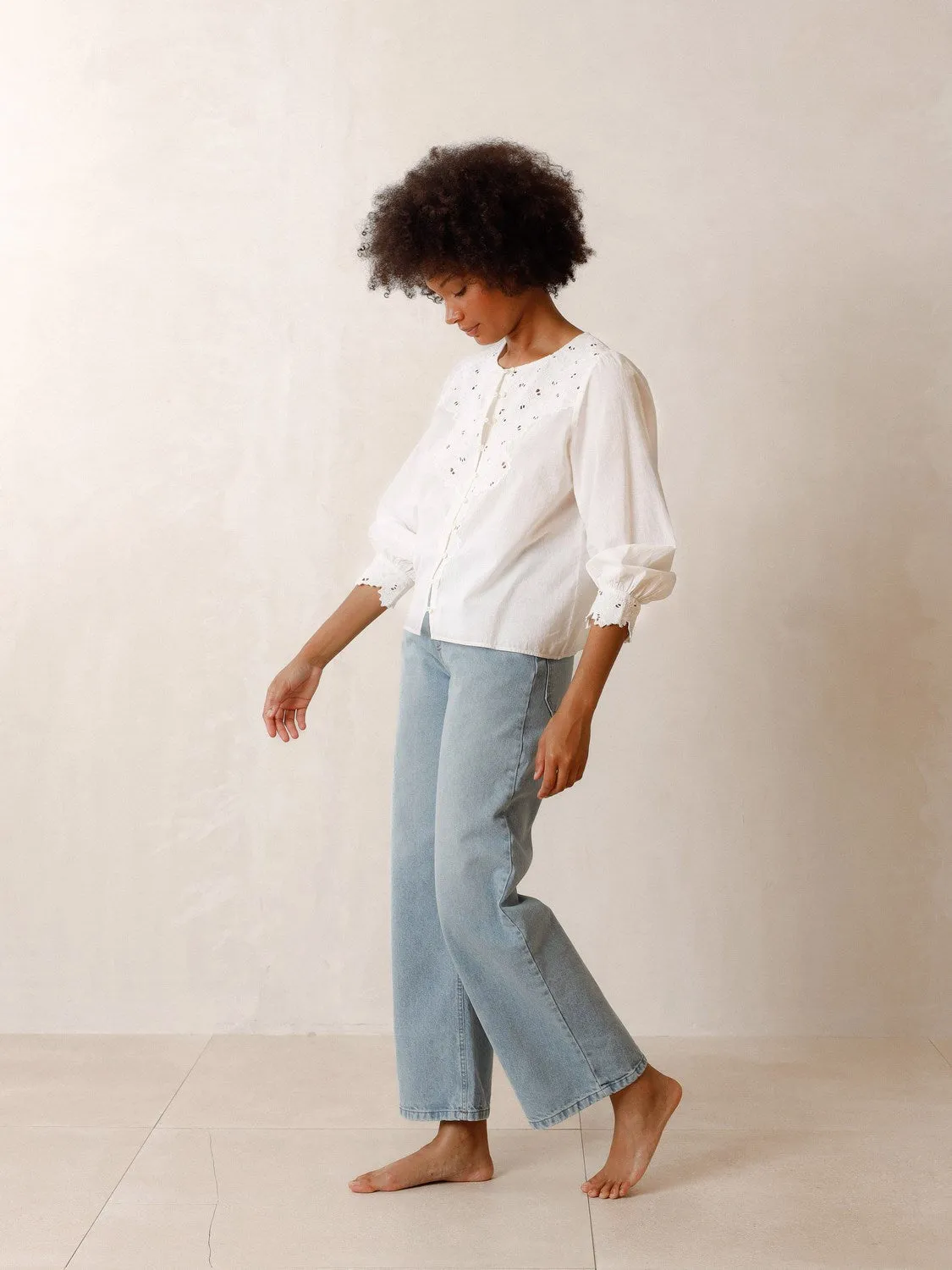 Embroidered Cutout Shirt White sold by Ivalo.com product image thumbnail 2